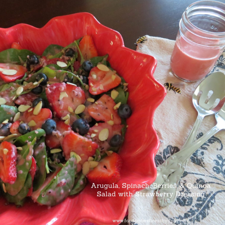 Vegan Salad with Strawberry Dressing